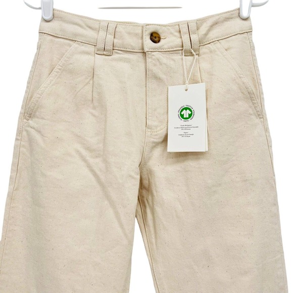 Sezane Women's Organic Textile Manu Trousers Flecked Ecru Pants - Picture 3 of 15